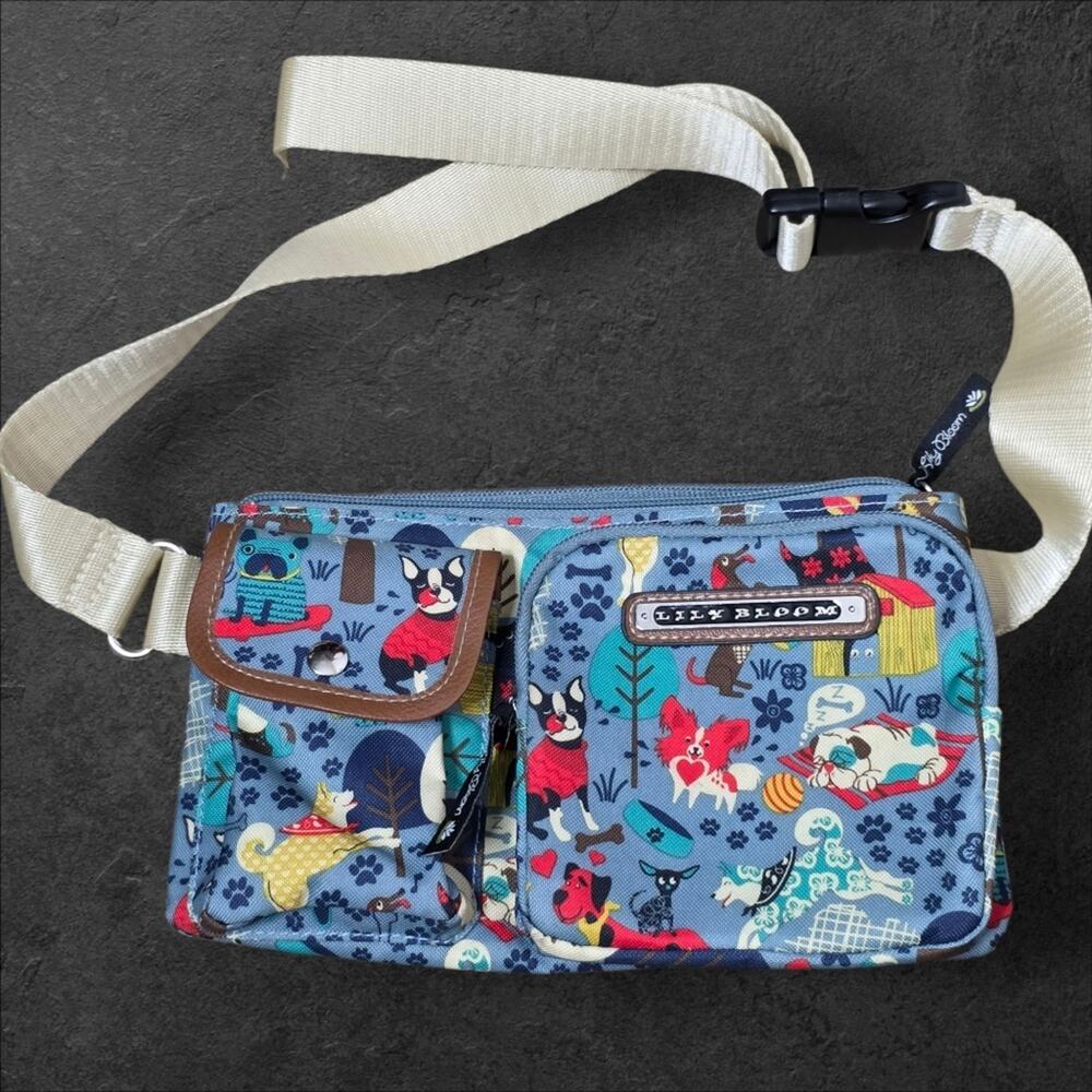 Lily Bloom "Who Let the Dogs Out" Crossbody Bag Pooch Print